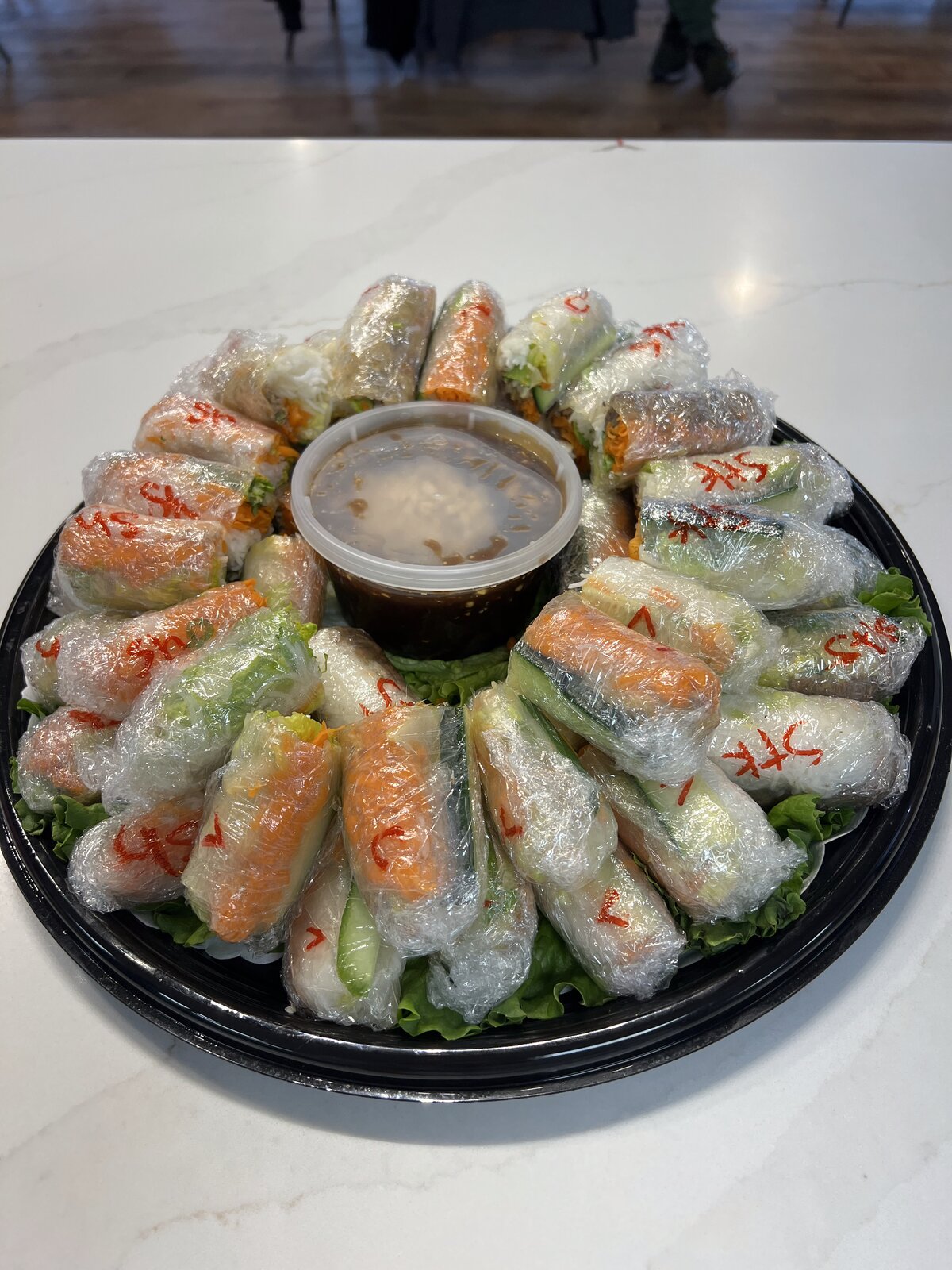 Fresh Vietnamese spring rolls tray