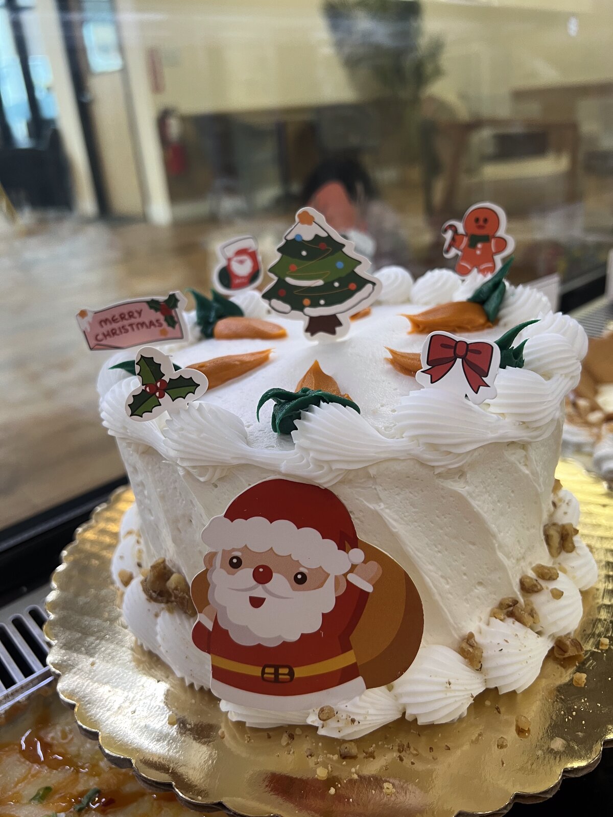 Christmas Santa holiday cake at Lu's Cafe & Bakery