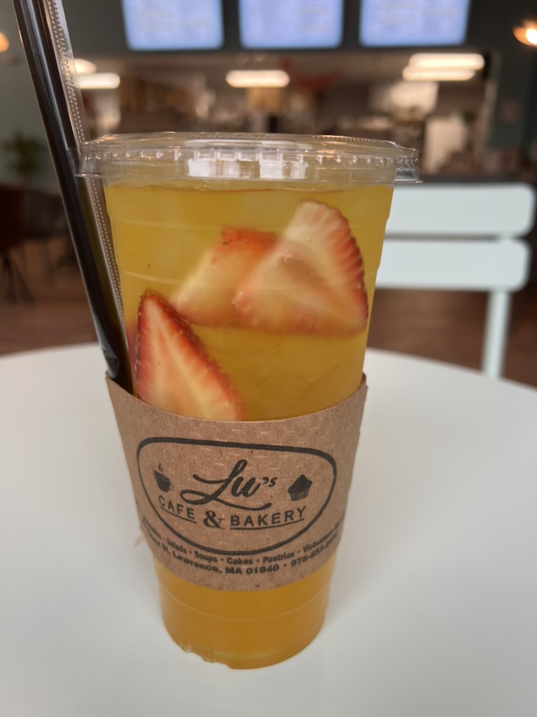 Strawberry passionfruit refresher at Lu's Cafe & Bakery