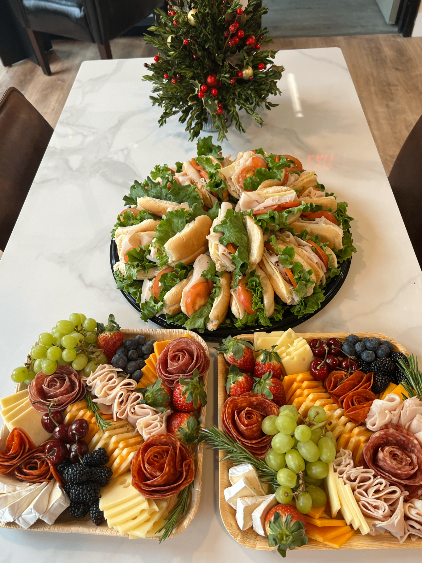 Sandwich tray with charcuterie boards